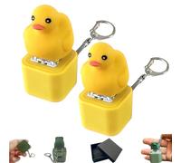 Frog Croaking Fidget Toy, Croaking Frog Keychain, Fun Rechargeable Frogs Keychain with Colorful Light, Send Packaging Box (1/2 Pcs) (2 Duck)