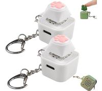 Frog Croaking Fidget Toy,Frog Keychain with Sound Croaking,Keyboard Fidget Clicker Toy with Colorful Lights,Fun & Portable Anxiety Relief Toys (Cat Meows,TWO)