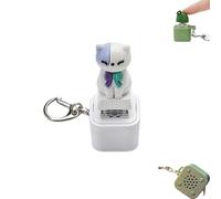 Frog Croaking Fidget Toy,Frog Keychain with Sound Croaking,Keyboard Fidget Clicker Toy with Colorful Lights,Fun & Portable Anxiety Relief Toys (Glowing Cat,OWE)