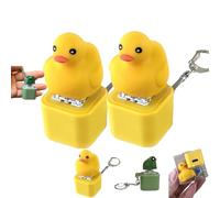Frog Croaking Fidget Toy, Rechargeable Frog Croaking Keychain Stress Reliever, Fun & Portable Anxiety Relief Toy, Creative Animal Ornament, Portable Desk Stress Relief Gift (Duck*2)