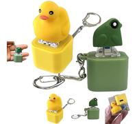 Frog Croaking Fidget Toy, Rechargeable Frog Croaking Keychain Stress Reliever, Fun & Portable Anxiety Relief Toy, Creative Animal Ornament, Portable Desk Stress Relief Gift (Frog+duck)