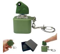 Frog Croaking Fidget Toy,Rechargeable Quacking Duck Keychain, Quacking Ducks Stress Relievers with Colorful Lights, Anxiety & Sensory Fun Anxiety Relief Toy (Frog)