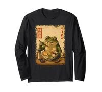 Frog Eating Ramen Japanese Poster Toad Maglia a Manica