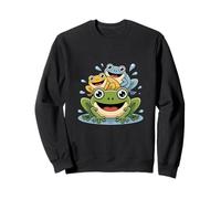 Frog Family Trio Stacked Carino Anfibio Splash Felpa