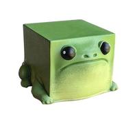 Frog Figurine - Cute Square Shaped Mini Ornament, Decorative Garden Statue, Portable Charm Multti Scene Display Accent | Adorable Animal Sculpture For Shelf Indoor Outdoor Yard Patio Lawn Desk