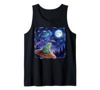 Frog Howling at The Moon Night Sky Animal Art Canotta