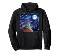 Frog Howling at The Moon Night Sky Animal Art Felpa con Cappuccio