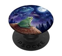 Frog Howling at the Moon Night Sky Animal Art PopSockets PopGrip Adesivo