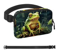 Frog in the Rain-1622 Marsupio da uomo e donna, marsupio con tracolla regolabile, alla moda, borsa a tracolla ovunque, per viaggi all'aperto, corsa, escursionismo, multicolore, 4 x 23 x 15 cm,
