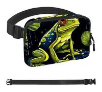 Frog in the Rain-1626 - Marsupio unisex, alla moda, sportivo, sottile, alla moda, per jogging, escursionismo, escursionismo, donna, uomo, multicolore, 4 x 23 x 15 cm, Multicolore,