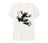 Frog Japanese Ink Wash Traditional Asian Art Maglietta Premium