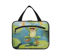 Frog Jump Lily Pads Estate Hanging Borsa da barba per gli uomini Viaggio con gancio, Designer Carino Kit Borsa per le Donne Must Haves Lavoro bolso de para Mujer L