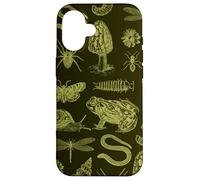 Frog Mushroom Moth Vintage Biology Goblincore Aesthetic Custodia per iPhone 16