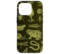 Frog Mushroom Moth Vintage Biology Goblincore Aesthetic Custodia per iPhone 16 Pro