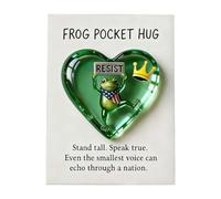 Frog Pocket Hug - Supporto emotivo per amici, coraggio e amicizia a lunga distanza, ispiratore per ansia, simpatia, cuore coraggioso (verde)