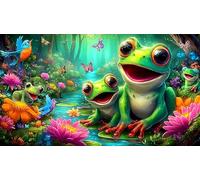 frog Puzzle Impossible 1000 Pezzi Decorazione per la casa. Rilassamento e Intelletto per adulti e ragazzi da 14 annifrog38x26cm/1000pcs