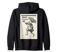 Frog Rage Consumes Me Arte Giapponese Felpa con Cappuccio