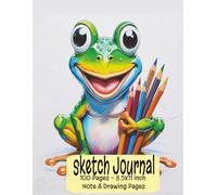 Frog Sketch Journal: Creative Pad with Note & Drawing pages: 100 Pages - 8.5 X 11 Inches - Vibrant Frog Cover