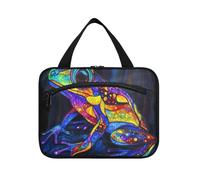 Frog Stained Glass Style Hanging articoli da toeletta Bag per gli uomini con gancio, borse di trucco lavabili di design per viaggiatore Viaggio organizador de maquillaje para L