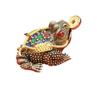 FROG TEA PET - Money Shuis decorazioni per la casa, statue di prosperità Ornamento | Accessorio per cerimonie del tè con fortunato statua del rospo, moneta di rame creativa che tiene rospo per pr