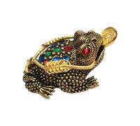 Frog Toad Tea Pet - Rana della vintage, ornamento in rame intagliato | Statua da collezione della prosperità artigianale, figura decorativa tradizionale della del tè per angolo di