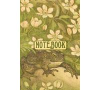 Frog Under Blossoms: Vintage Amphibian Lined Notebook for Writing and Notes
