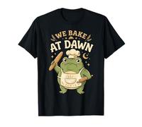 Frog We Bake At Dawn Funny Baking Humor Meme 2 Maglietta
