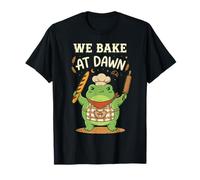 Frog We Bake at Dawn Funny Baking Humor Meme 3 Maglietta