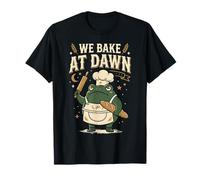 Frog We Bake at Dawn Funny Baking Humor Meme 4 Maglietta