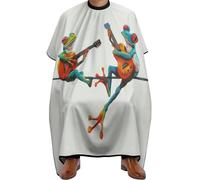 Frog With Glasses Donna Uomo Mantello Da Barbiere Antiaderente Mantellina Parrucchiere Con Chiusura A Gancio Mantella Parrucchiere Per Tagliare I Capelli Acconciatura Parrucchieri 168X140Cm