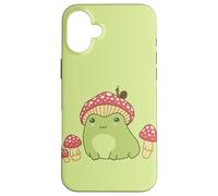 Frog with Mushroom Hat and Snail, Cottagecore Aesthetic Custodia per iPhone 16 Plus