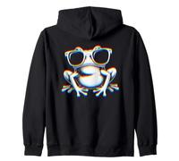 Frog with Sunglasses Electronic Dance EDM Rave Festival Felpa con Cappuccio