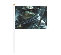 Frog Wizard Mini bandiere resistenti, 14 x 20 cm, piccole bandiere su bastoncini per esterni, cortile e giardino, confezione da 6 e 10 pezzi