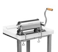 Frogast Insaccatrice Manuale per Salsicce Salami 3l, Acciaio Inossidabile, Macchina per Insaccatrice, Pressa per Salsicce con Morsetto da Tavolo, Orizzontale, Facile da Pulire, con 3 Imbuti