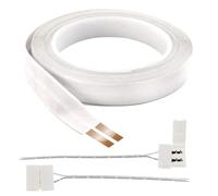 FrogBro Cavo audio autoadesivo super piatto da 15,2 m, con 2 convertitori, adatto per cavi audio, illuminazione a LED e altri dispositivi a bassa tensione, sezione 24 AWG/0,2 mm², può passare 2-3 A