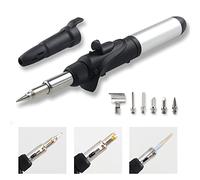 FROGBRO Set Saldatore a gas con 6 Accessori per Saldar, La temperatura del Saldatore a Butano Può essere Regolazione continua (200℃~500℃), Saldatore cordless per Pirografare Saldare Tagliare a Caldo