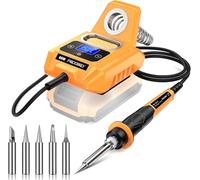 FrogBro Stazione Saldatore a Batteria per Makita 20V Max Batteria, Temperatura Regolabile 100-500℃, Saldatore Portatile con 6 Punte e Display LED per Riparazioni Fai da Te (Batterie non Incluse)
