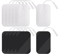 Frogetu 10 Pezzi Elettrodi per Elettrostimolatore 6x9 cm, Patch di Ricambio riutilizzabili e autoadesivi, con cavetti a spinotto da 2 mm