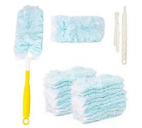 Frogetu 32 Pezzi Piumino Cattura Polvere,Compatibili con Swiffer Duster Piumini Catturapolvere,con 1 Manico,1 Asta Telescopica,Ricariche per Spolverino,per Casa,Ufficio