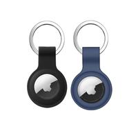 Frogetu Airtag, 2 custodie per airtag, portachiavi Airtec, custodia in silicone, custodia per airtag, ciondolo Apple Airtag, ciondolo Air Tages Apple, ciondolo Airtag (nero blu)