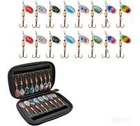 Frogetu Esche Artificiali Spinning 16 Pezzi Trota Cucchiaini 3,5 g Multicolore Spoon Trout con Borsa Portatile per Pesca alla Trota, Persico e Salmerini in Acqua Dolce e Salata