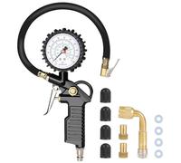 Frogetu Manometro Pressione Gomme con Tubo Flessibile, 220 PSI / 16 BARManometro per Pneumatici Gomme, Alta Precisione Manometro Pneumatici per Auto, Moto