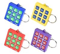 Frogetu Portachiavi Tic Tac Toe,Portachiavi Gioco Tris in Plastica,4 Pezzi Colori Assortiti,Portachiavi per Zaino per Bambini 8-12 Anni,Bomboniere Compleanno