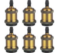 Frogetu Portalampada E27 Vintage, 6 Pezzi Portalampada in Alluminio e Ceramica, Edison retro lampada a sospensione, Adattatore in ceramica solida per Plafoniere & Sospensione