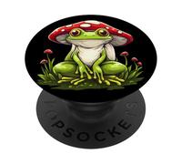 Froggy Fun con un fungo per gli amanti dei funghi PopSockets PopGrip Adesivo