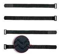 FrogJim 4x fascette in tessuto ad aggancio rapido di 40cm nero con antiscivolo e fibbia, ideali come cinghie per bicicletta o sci, nastro adesivo riutilizzabile anti-scivolo KSS4004