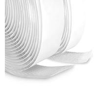 FrogJim nastro in pile e gancio autoadesivo bianco larghezza 20mm, rotolo da 5m di gancio e rotolo da 5 m di anello 20 mm adesivo KROW5
