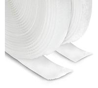 FrogJim nastro in pile e gancio per cucire e artigianato bianco larghezza 20mm, rotolo di 5m in pile e rotolo di 5 m gancio, non autoadesivo KRNW5