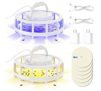 Frogoom Confezione da 2 trappole per pulci aggiornate per l'interno della tua casa con 6 cuscinetti adesivi, trappole luminose per pulci gestiscono le pulci in casa, lampada da appendere con cavo USB