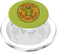 Frogs Make Me Happy Funny Nature Amphibian Lover Citazione PopSockets PopGrip per MagSafe